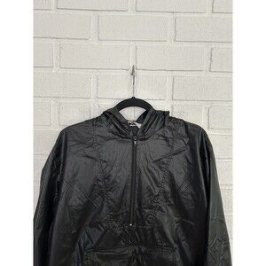 Vintage Gap Rain Jacket Womens Medium 1/4 Zip Black Lowercase Tag 100% Nylon